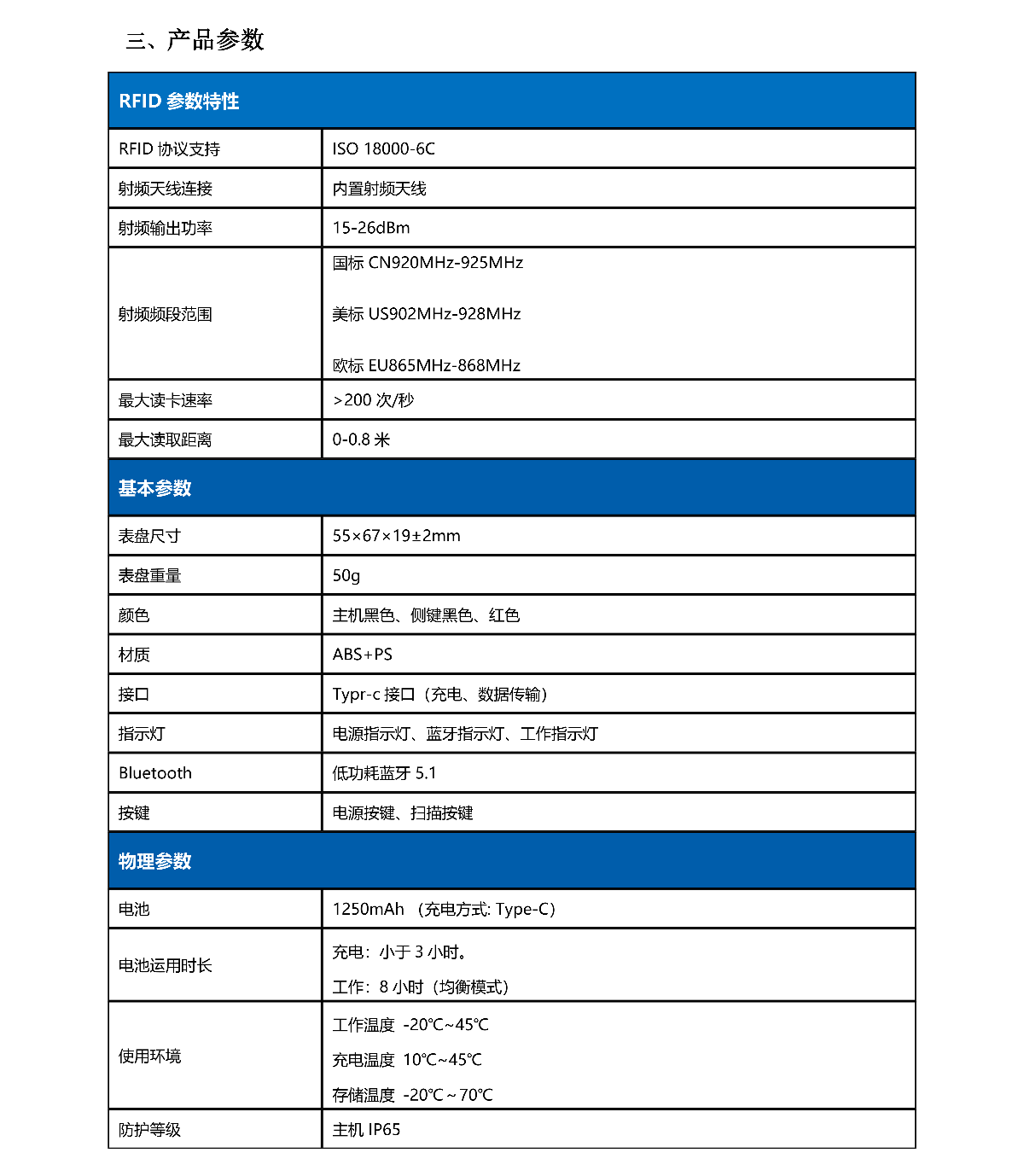 RFID腕带式读写器